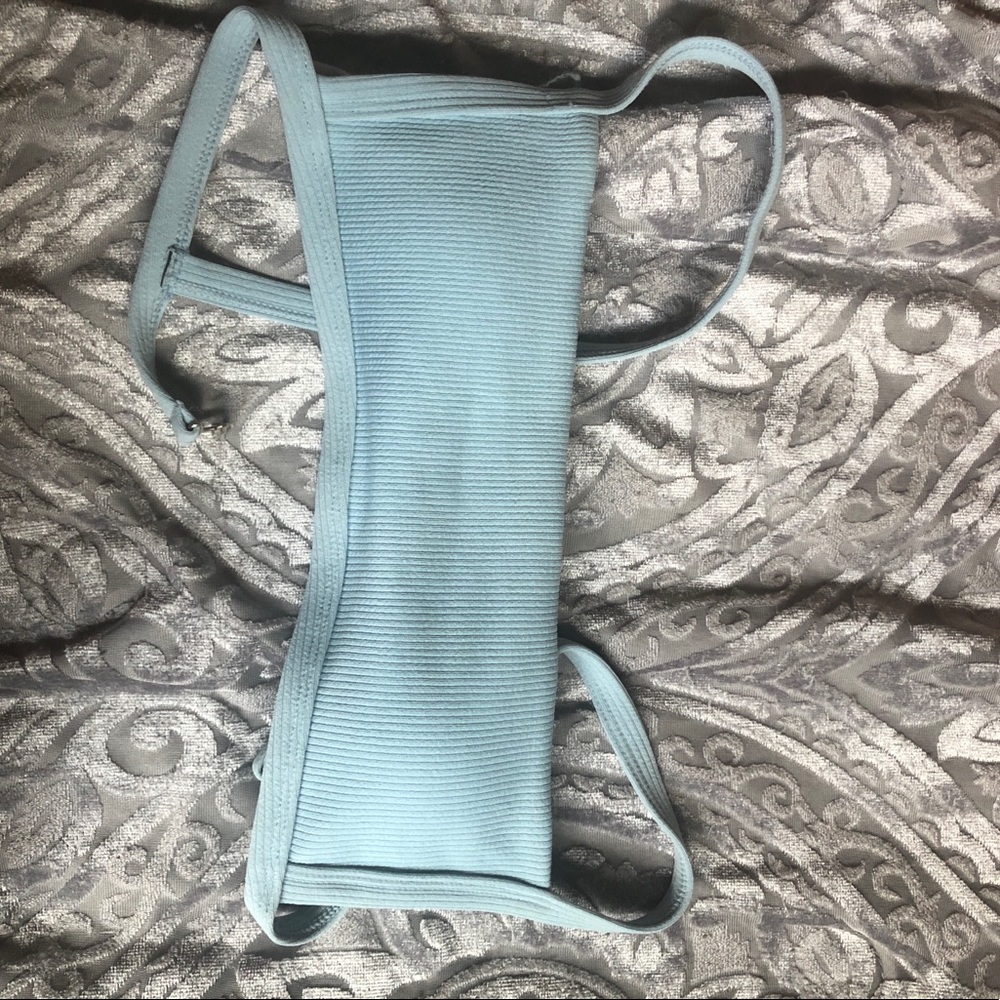 Never worn light blue bikini top